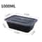 Thick Disposable Takeaway Lunch Box Microwave Heated Rectangular Black Plastic Bowl Food Packaging 7