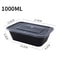 Thick Disposable Takeaway Lunch Box Microwave Heated Rectangular Black Plastic Bowl Food Packaging 7