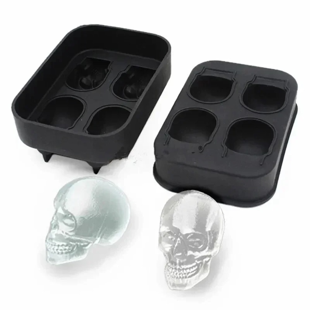 Skull Ice Block Mold Skull Shape Whiskey Ice Block Silicone Skull Ice Grid Creative Ice Model For B