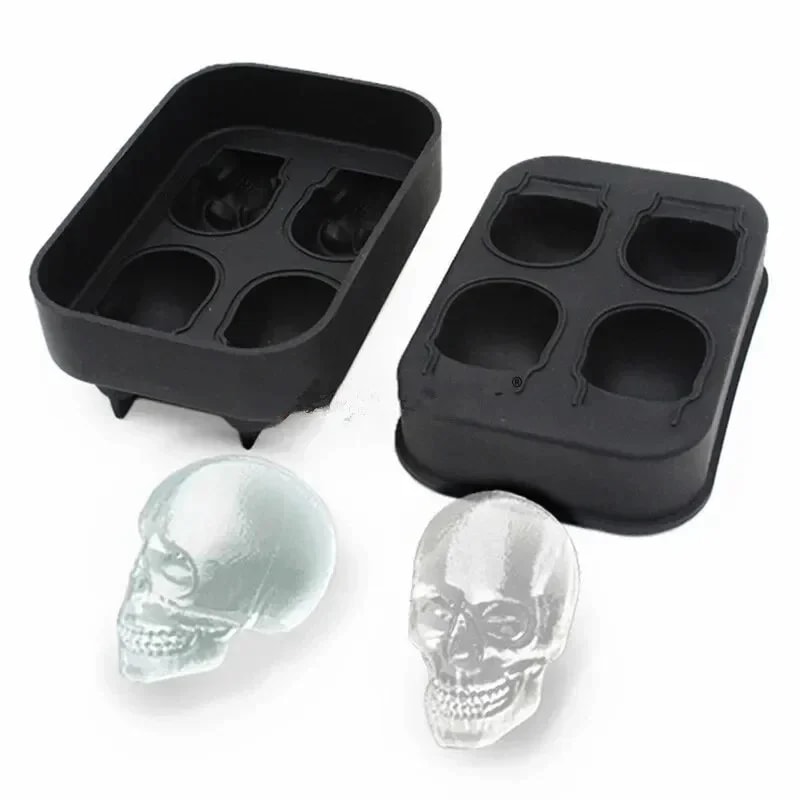 Skull Ice Block Mold Skull Shape Whiskey Ice Block Silicone Skull Ice Grid Creative Ice Model For B