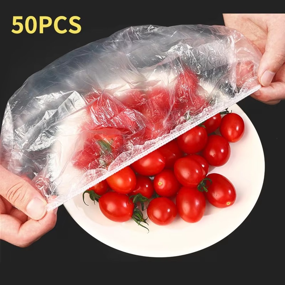 Reusable Food Covers, Durable Elastic Plastic Wrap for Bowls, Kitchen Plate Covers, Food Saver Bag - Reusable Disposable
