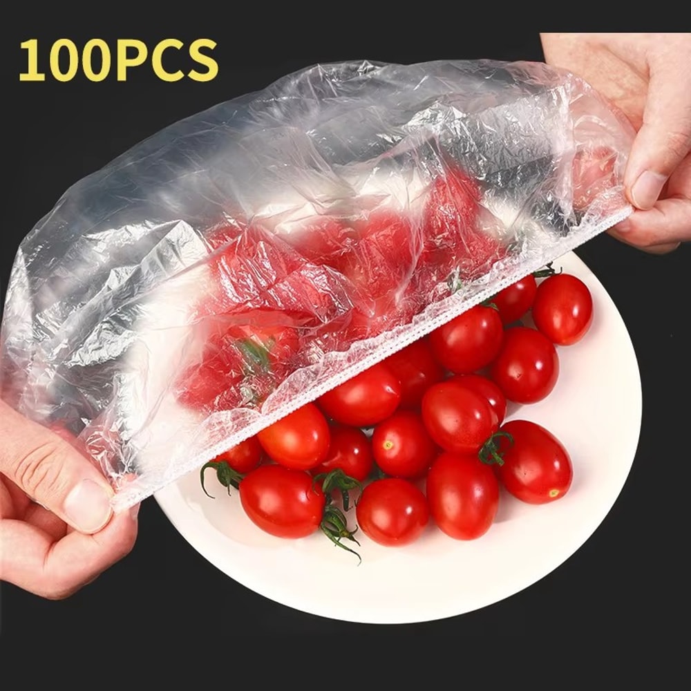 Reusable Food Covers, Durable Elastic Plastic Wrap for Bowls, Kitchen Plate Covers, Food Saver Bag - Reusable Disposable