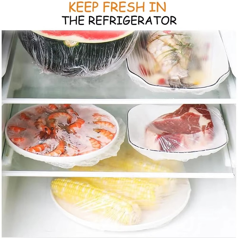 Reusable Food Covers, Durable Elastic Plastic Wrap for Bowls, Kitchen Plate Covers, Food Saver Bag - Reusable Disposable