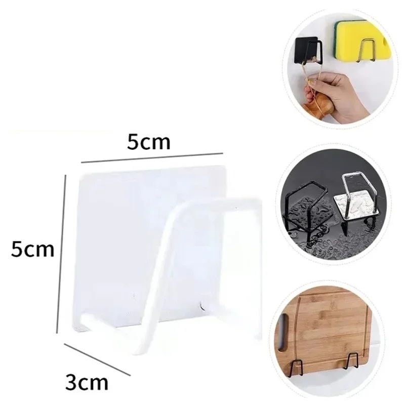 Kitchen Sponges Holder Stainless Steel Sink Organizer Self Adhesive Drying Rack Wall Hooks Storage