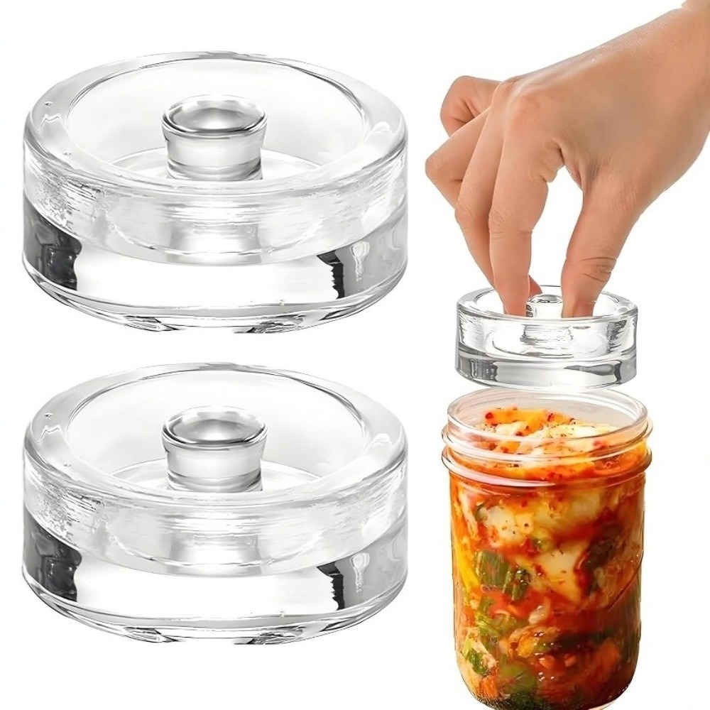 Fermented Glass Weight with Handle, Heavy Fermenting Weights for Kitchen Gadget, Sealed Cheeseits Fermentation Household