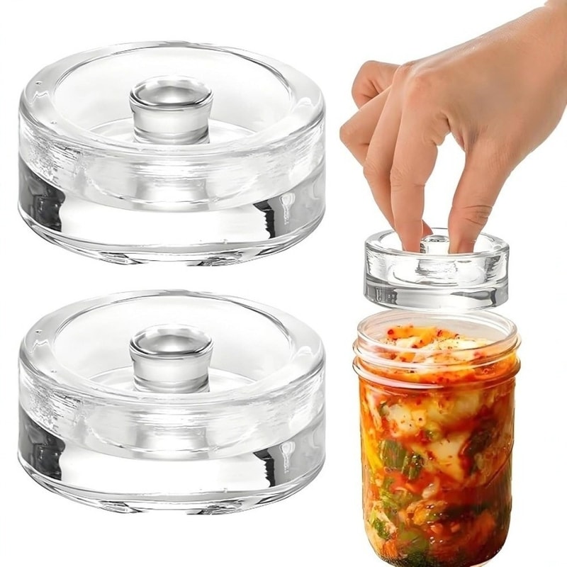 Fermented Glass Weight with Handle, Heavy Fermenting Weights for Kitchen Gadget, Sealed Cheeseits Fermentation Household