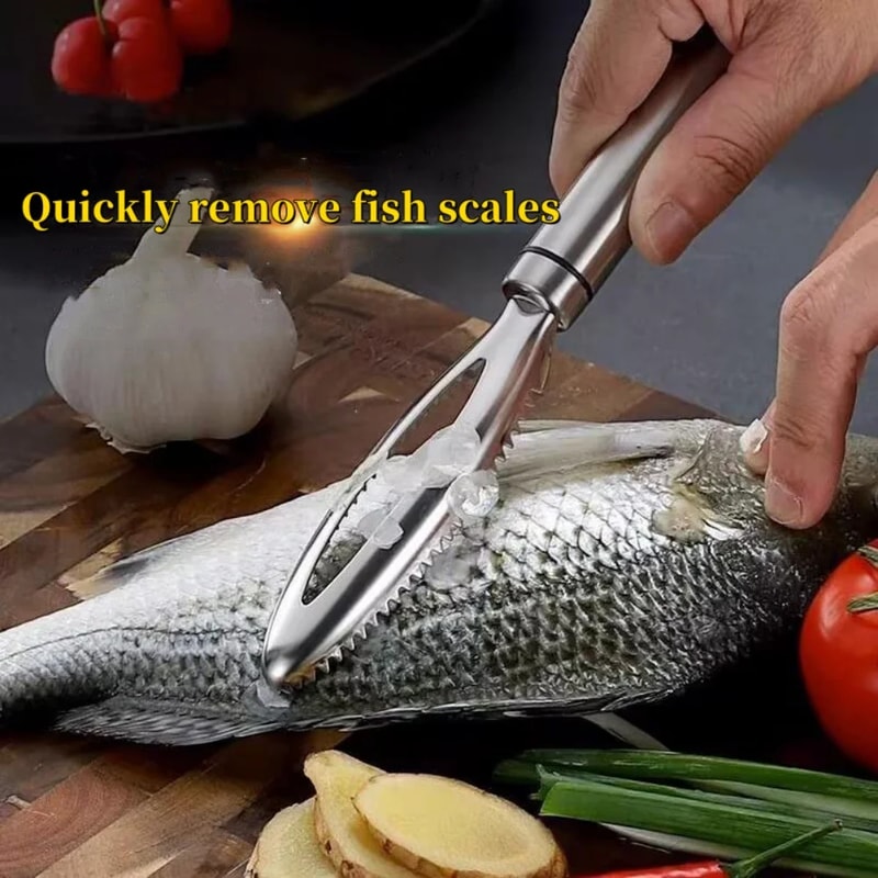 Stainless Fish Scales Scraping Graters Fast Remove Cleaning Peeler Scraper Bone Tweezers Tool For K 1