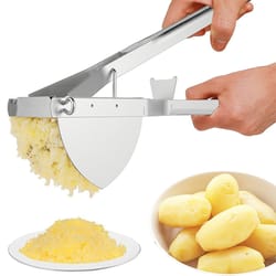 potato ricer stainless steel masher, heavy duty potato ricer masher for baby food, fruit vegetable juicer