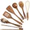 Natural Teak Wooden Kitchen Utensil Set, Wooden Spoons and Spatula, Cooking Utensil Set for Baking