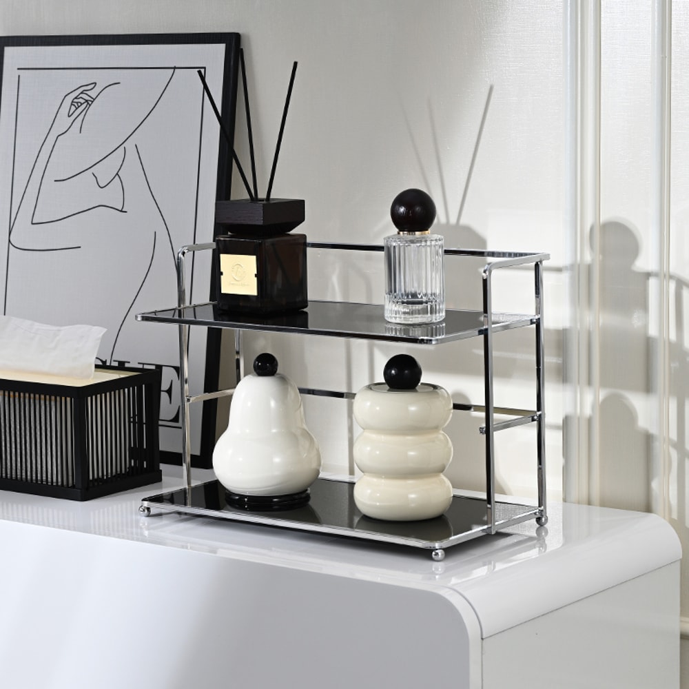 Double-Layer Desktop Storage Rack, Multifunctional Acrylic Kitchen Organizer, Cup Holder, Coffee Cup Storage Rack