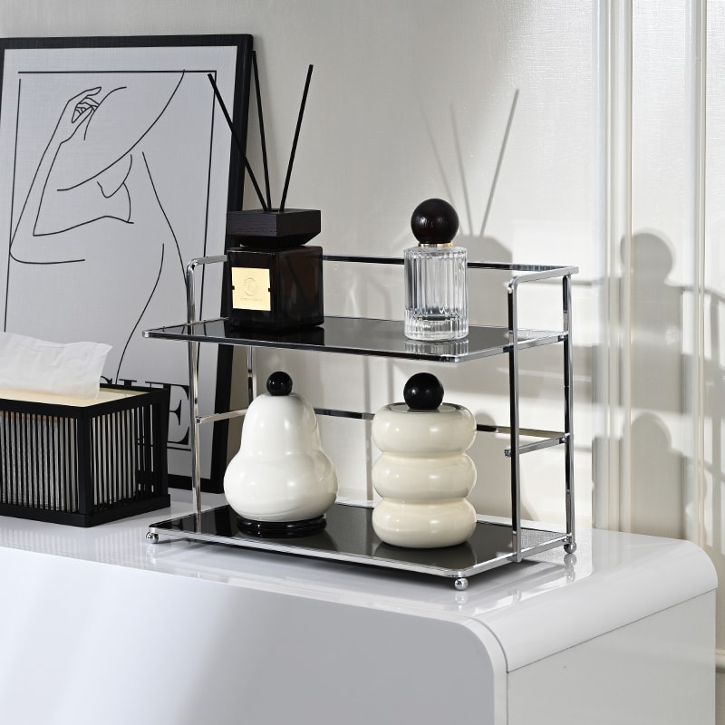 Double-Layer Desktop Storage Rack, Multifunctional Acrylic Kitchen Organizer, Cup Holder, Coffee Cup Storage Rack