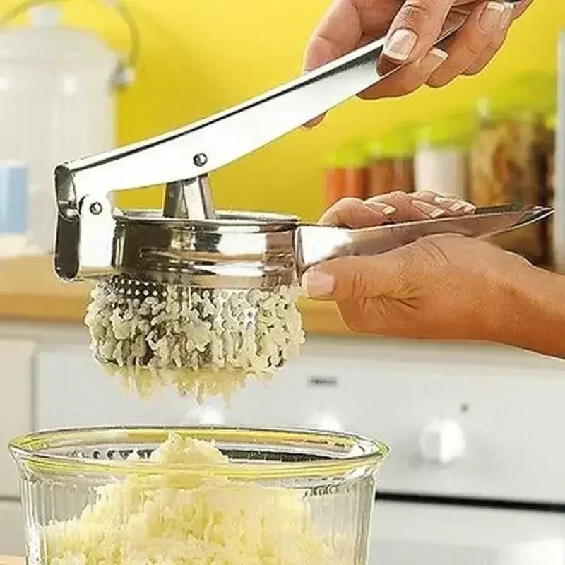 Stainless Steel Masher RicerPress, Perfect for Mashed Potatoes, Crushing Puree, Fruit, Vegetable Squeezer, Juicer Press