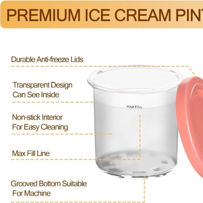 Kitchen Summer Storage Ice Cream Cups Ice Cream Storage Jars With Sealed Lids Summer Kitchen Suppli 3