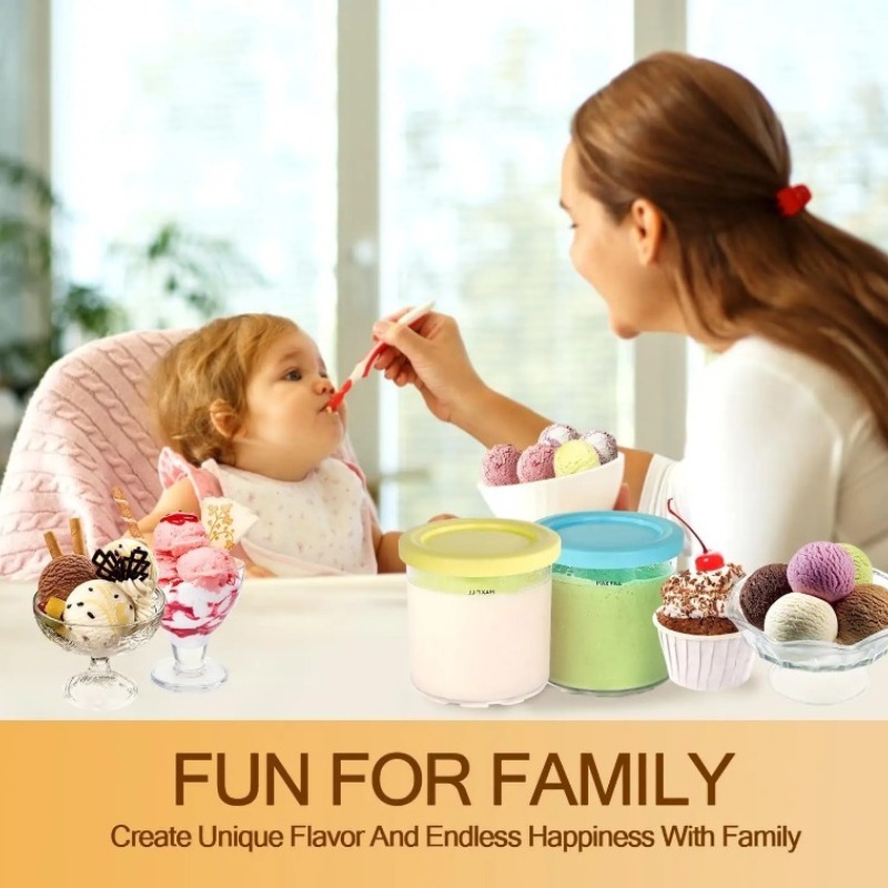 Kitchen Summer Storage Ice Cream Cups Ice Cream Storage Jars With Sealed Lids Summer Kitchen Suppli 5