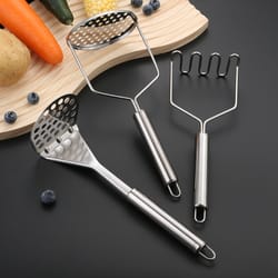 stainless steel potato masher manual food crusher, fruit vegetable pressure mud machine, kitchen tool for children