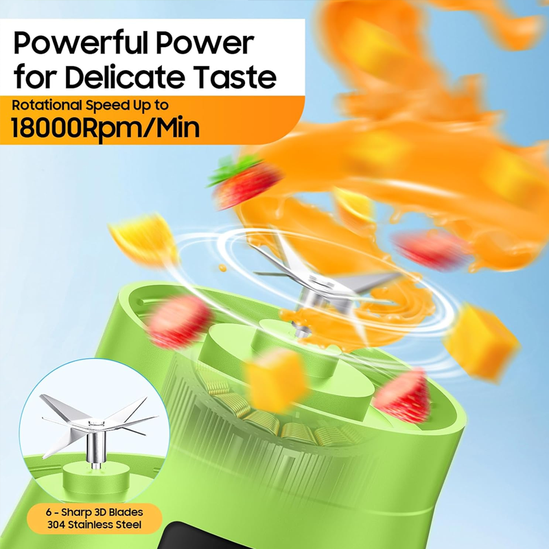 Portable Juicer Fruit Smoothie Electric Blender, Mini Juice Cup, USB Charging Blender for Travel and Fitness Use