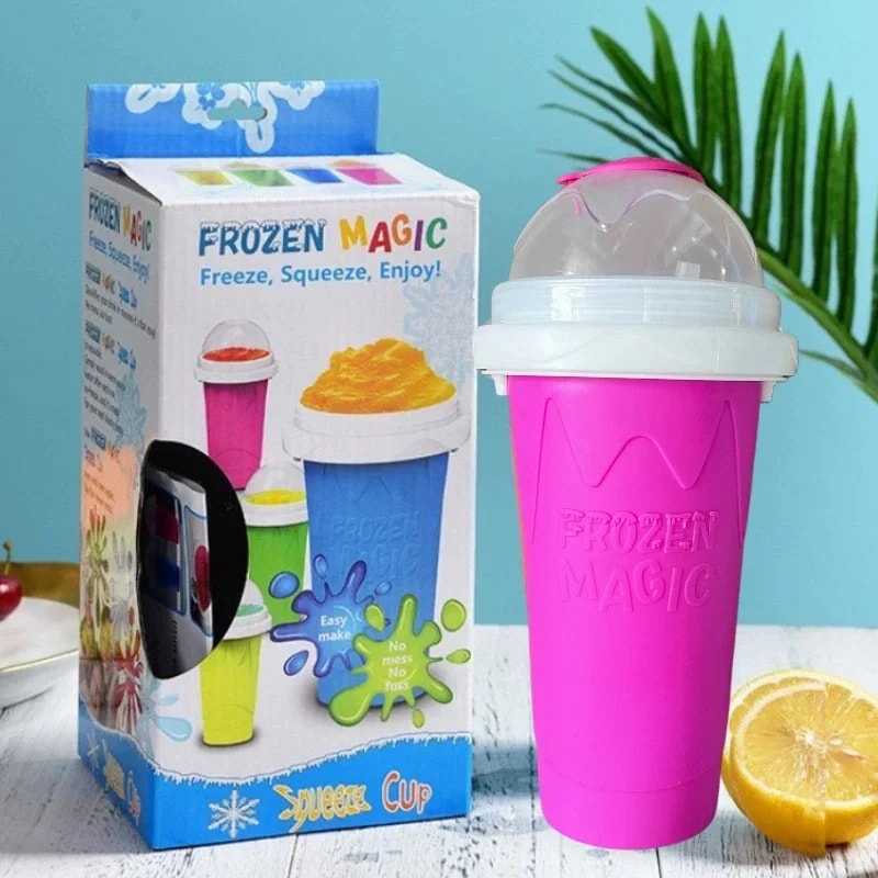 Quick-Frozen Slushy Maker Cup, Summer Pinch Cups for Homemade Smoothies, Juice, Ice Cream, Summer Squeeze Beker Kitchen