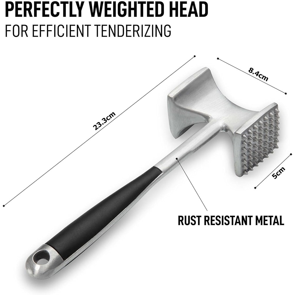 Meat Tenderizer Hammer with Comfortable-Grip Handle, Zinc Alloy Meat Mallet Pounder for Kitchen, Durable Meat Tenderizer