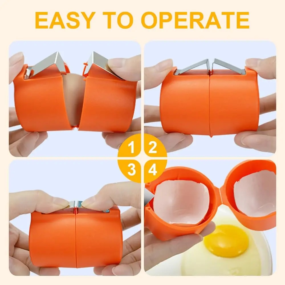 Multifunctional Egg Shell Opener Handheld Egg Cracker Eggshell Cutter Tool For Easy Raw Egg Separat 2