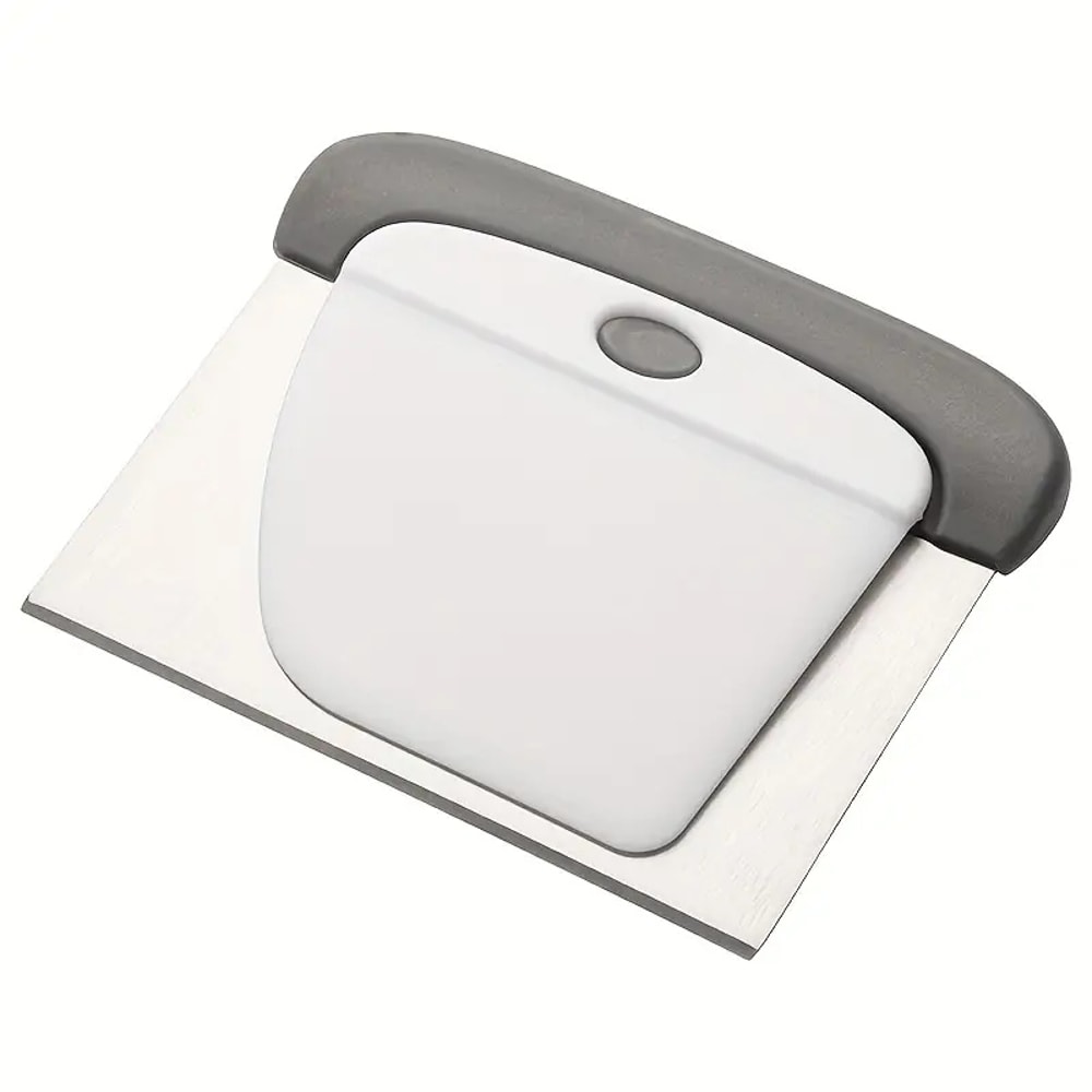 Dough Scraper Set, Stainless Steel Pastry Scraper for Bread, Cake, Pizza, Baking, Flexible Bowl Scraper Tools, Baking