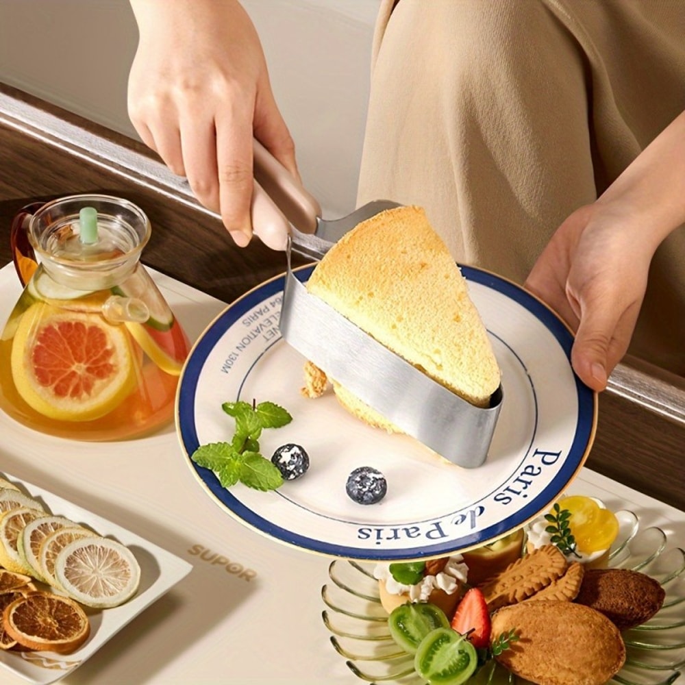 Stainless Steel Cake Lifter Set Triangle Slicing Server Layer Separator NonScratch Tool For Even Po 2