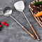 Stainless Steel Turner With Wooden Handle HeatResistant Long Handle Soup Ladle Spatula Kitchen Cook 0