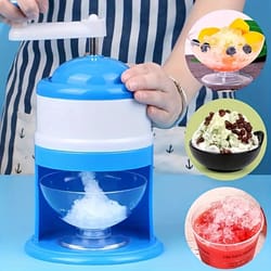 portable hand crank snow cone machine, manual shaved ice maker, perfect for summer parties, slushy making kitchen tool