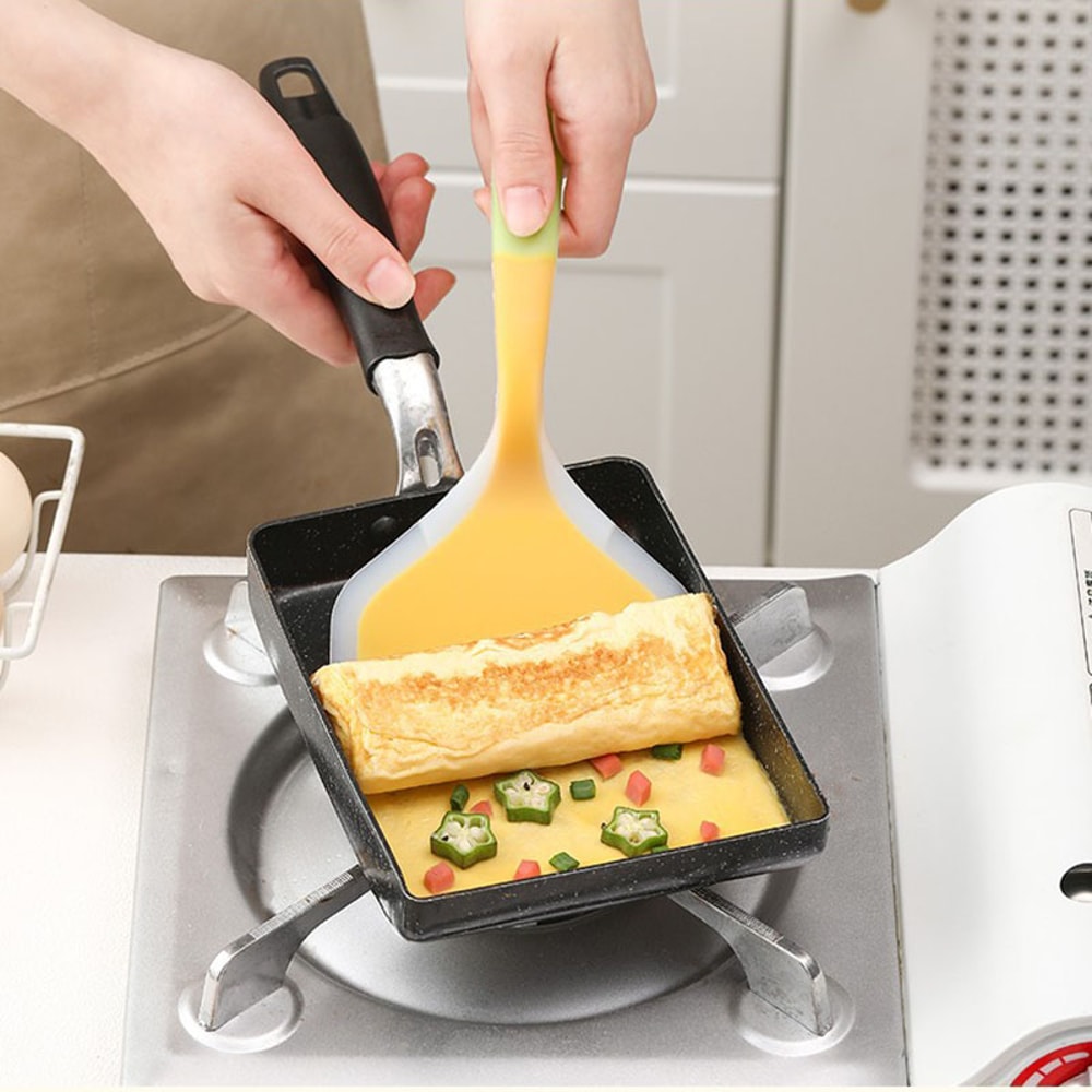 Multi-Purpose Non-Stick Pan Utensils - Silicone Egg Spatula, Wide Pancake Turner, Egg Flipper for Cooking Baking
