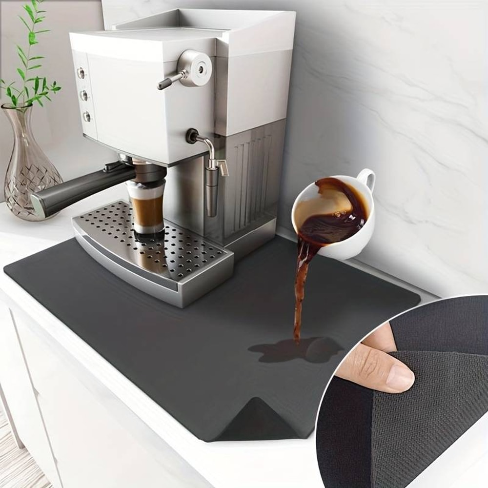 Coffee Mat for Coffee Bar Accessorie, Absorbent Dish Drying Mat for Kitchen Counter, Microfiber Fit Under Coffee Machine