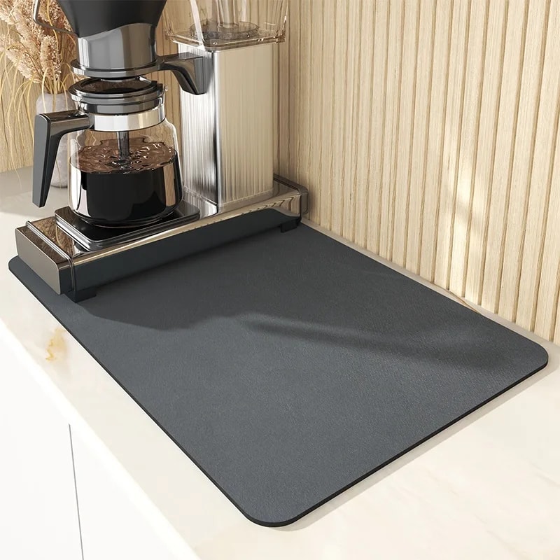 Coffee Mat for Coffee Bar Accessorie, Absorbent Dish Drying Mat for Kitchen Counter, Microfiber Fit Under Coffee Machine