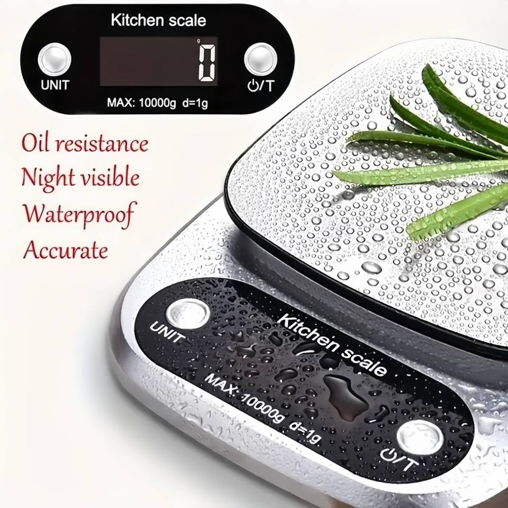 Digital Kitchen Scale With Tare Function Stainless Steel Electronic Food Jewelry Baking Scale LCD D 2