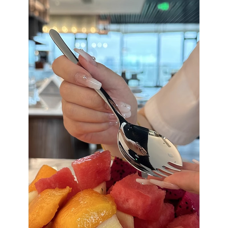 Stainless Steel Salad Forks Stainless Steel Spork Reusable Fork For Fruit Appetizer And Dessert Hou 5