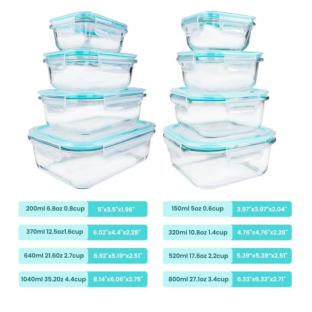 Glass Food Storage Containers Set Leakproof Lunch Box Airtight Microwave Oven Safe Stackable Kitche 1