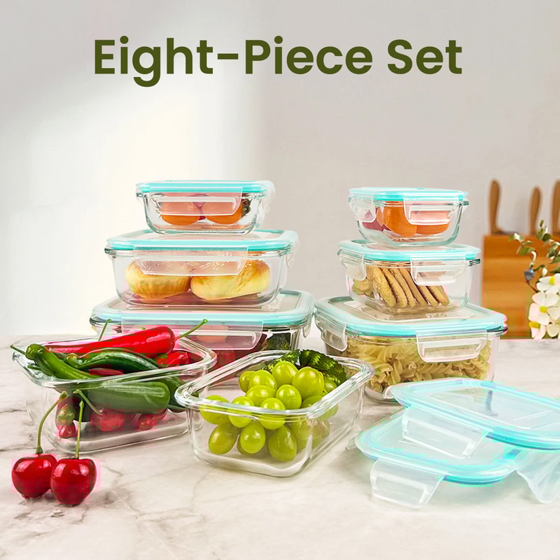 Glass Food Storage Containers Set Leakproof Lunch Box Airtight Microwave Oven Safe Stackable Kitche 3