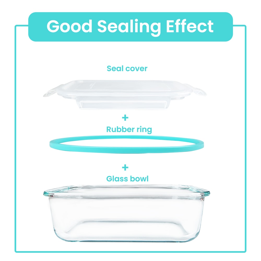 Glass Food Storage Containers Set Leakproof Lunch Box Airtight Microwave Oven Safe Stackable Kitche 4