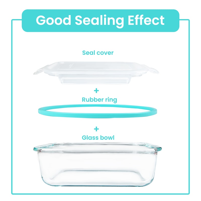 Glass Food Storage Containers Set Leakproof Lunch Box Airtight Microwave Oven Safe Stackable Kitche 4