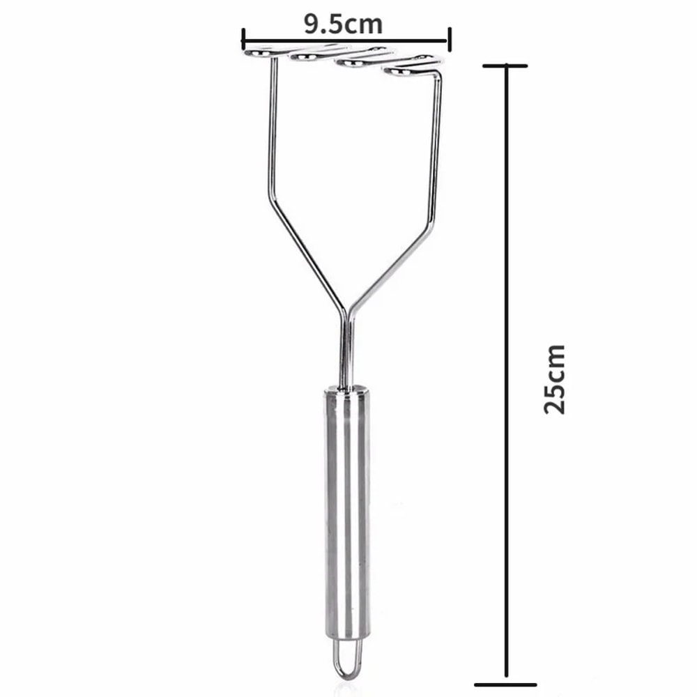 Stainless Steel Potato Masher, Kitchen Gadget Press for Mashed Potatoes, Wavy Pressure Cooking Tool, Durable Kitchen