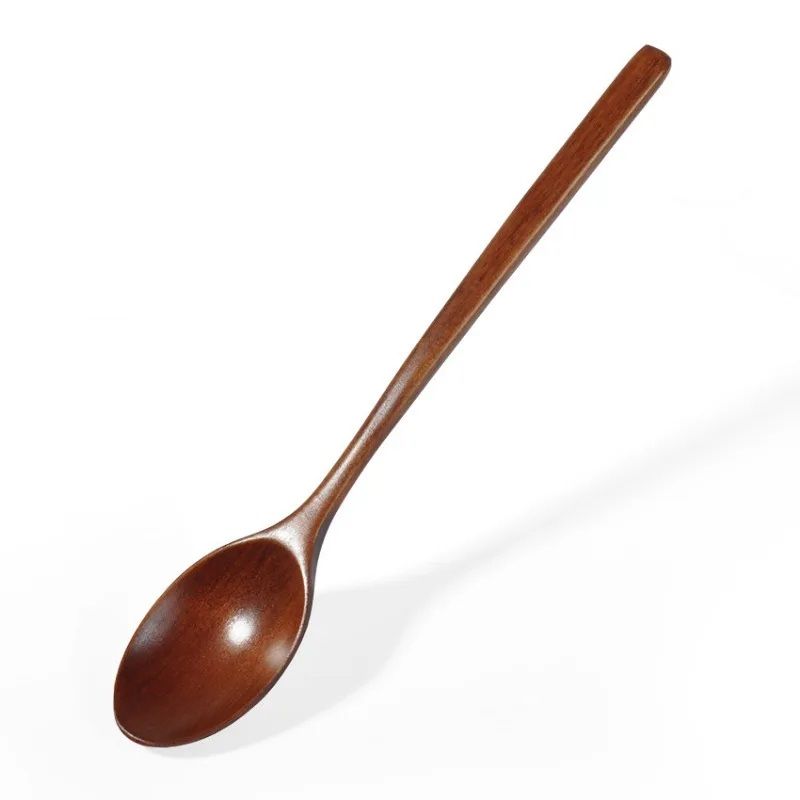 Wooden Soup Spoon Long Handle Wooden Tea Dessert Spoon Natural Coffee Mixing Spoons Cooking Spoon C 7