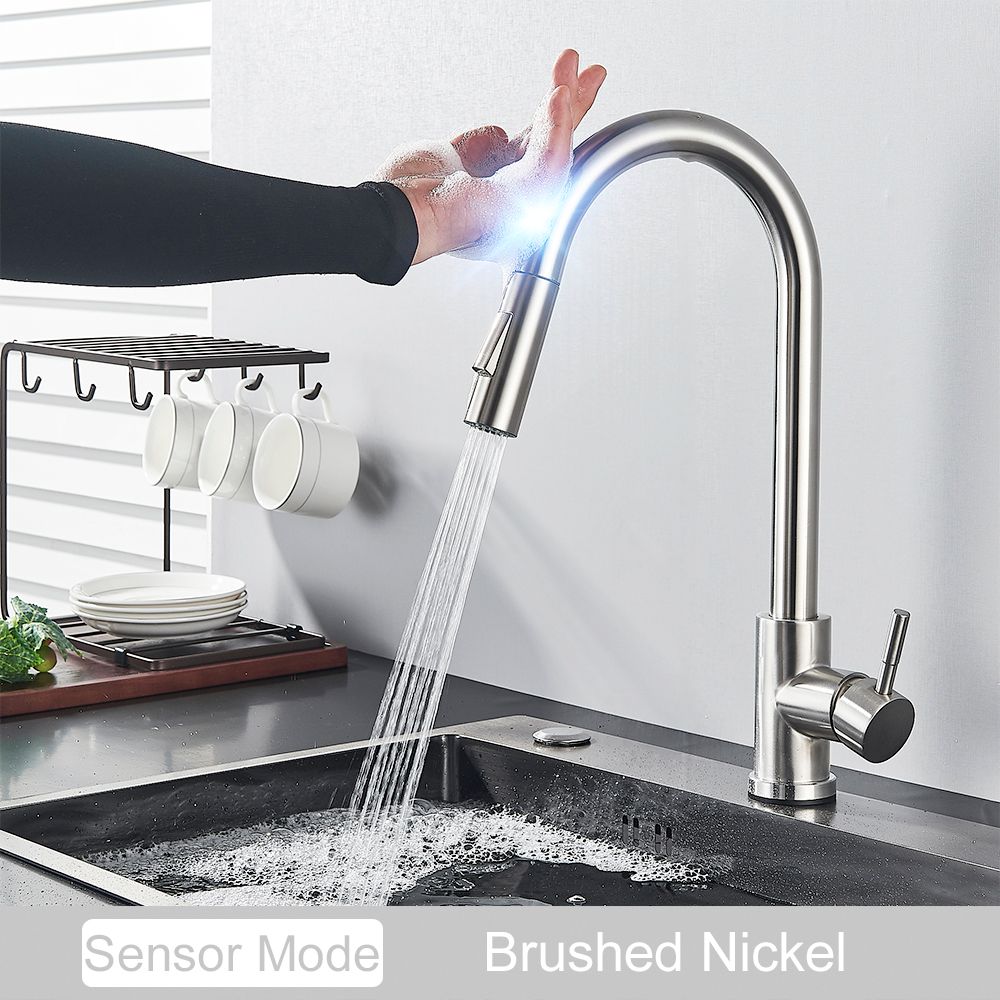 Touch Sensor Black Kitchen Mixer Tap PullOut Sprayer Faucet With Sensitive Touch Control 9