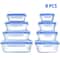 FreshLock 8 Piece Glass Food Storage Container Set Airtight Leakproof Meal Prep Lunch Boxes 0