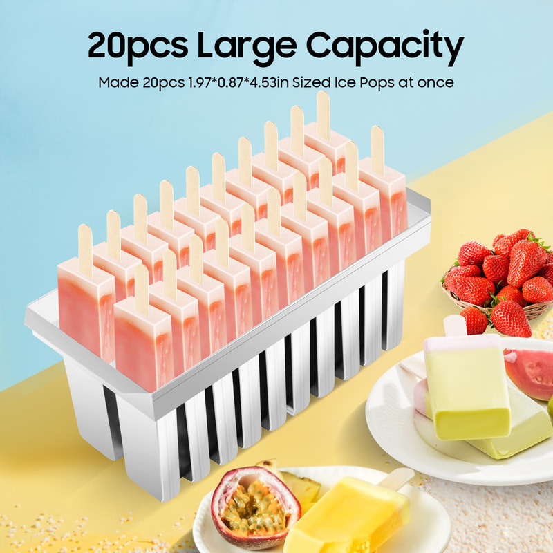 Stainless Steel Popsicle Mold Set Reusable Ice Cream Maker With 304 Food Grade Molds 2
