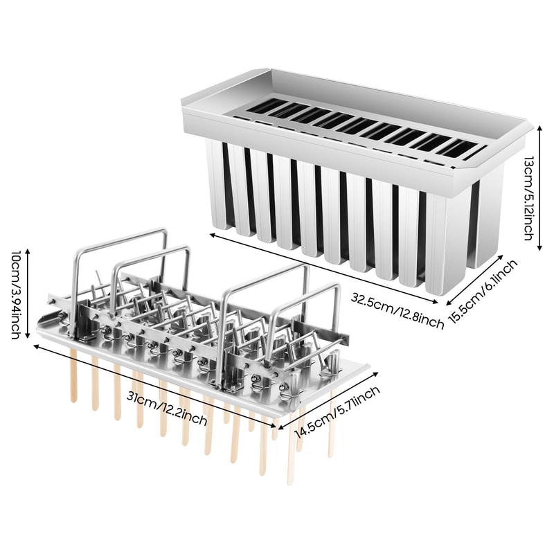 Stainless Steel Popsicle Mold Set Reusable Ice Cream Maker With 304 Food Grade Molds 0