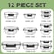 Glass Meal Prep Containers Set 12pcs Airtight Bento Food Storage Boxes