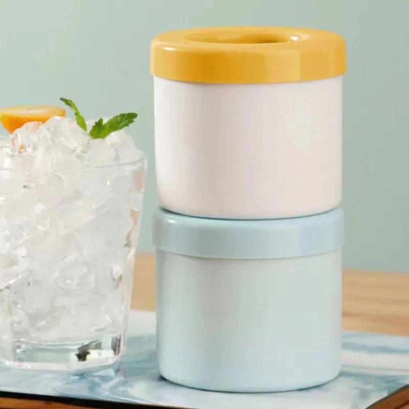 Silicone Round Ice Cube Mold & Bucket DIY Ice Maker for Homemade Drinks