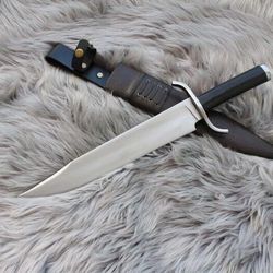 handmade 440 hunting bowie knifes, hand foraged knife with leather sheath, personalized knife