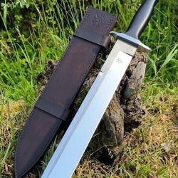Toy For Big Boy Handmade D2 Tool Steel Hunting Sword With Leather | Bull Horn with leather sheath