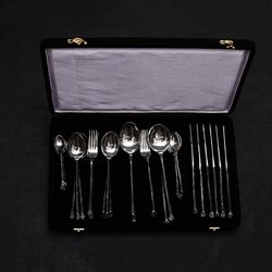 FORGED ARTISAN CUTLERY SET // 34 PIECE WITH BOX KITCHEN CUTLERY