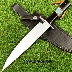 15" Custom Hand Forged D2 Steel Bowie Knife, Hunting Knife hunting Knife, Gift For Him, Gift For Her, Camping Knife