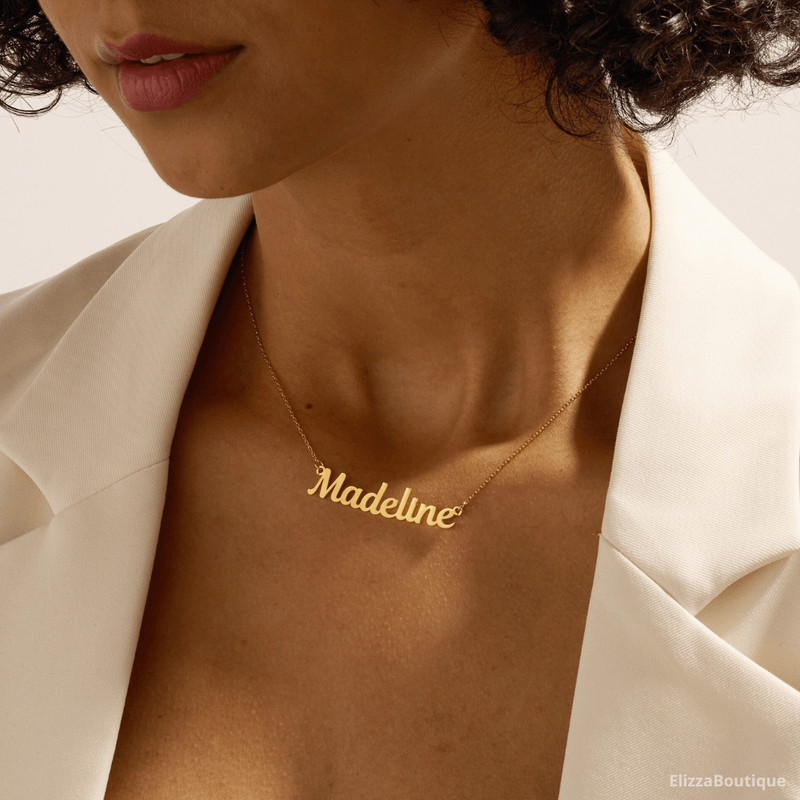 18K Gold Plated Name Necklace Personalized Name Necklace Birthday Gift For Her Mothers Day Gift Gif