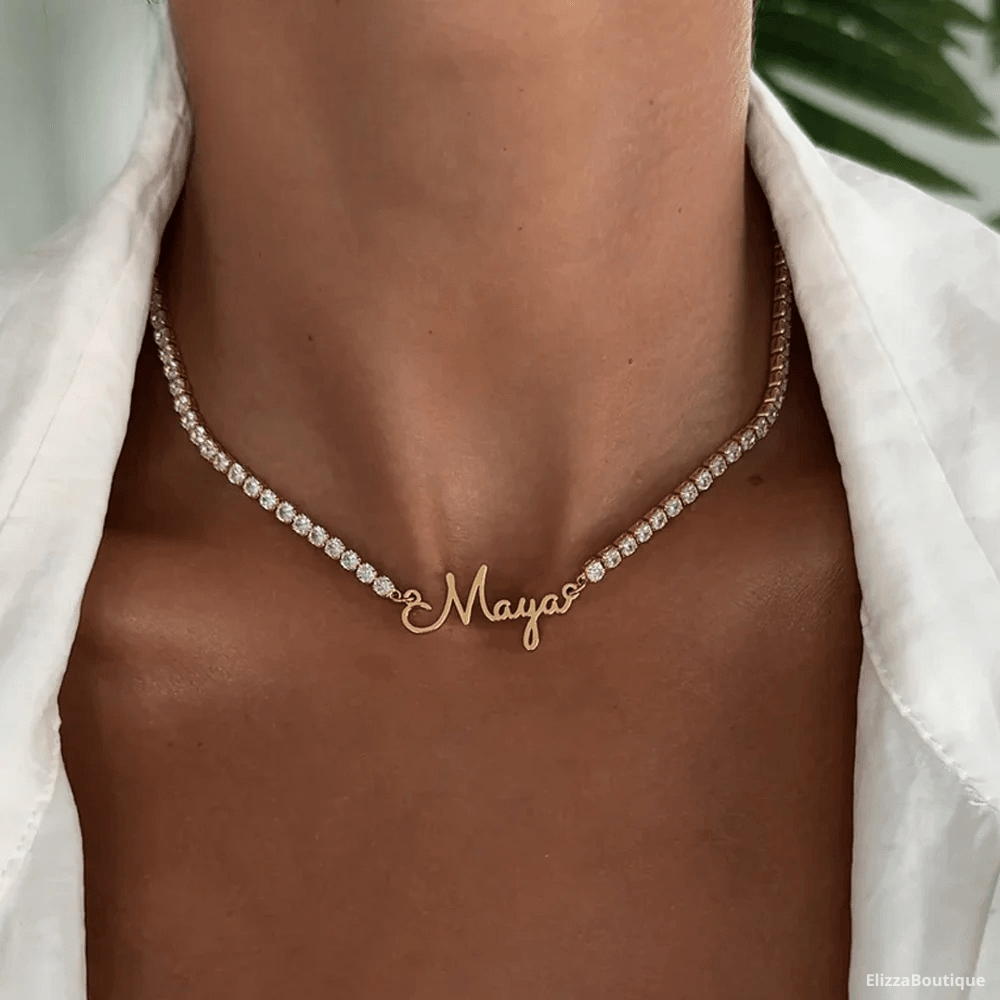 Personalized Name Necklace Custom Name Jewelry Minimalist 18K Gold Name Necklace Custom Jewelry Gif 0